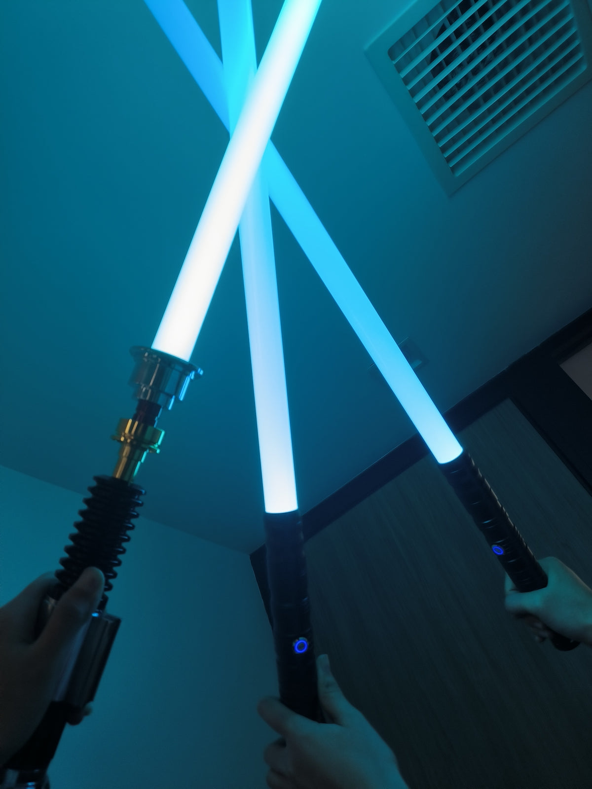 Customer with AstraSabers lightsaber